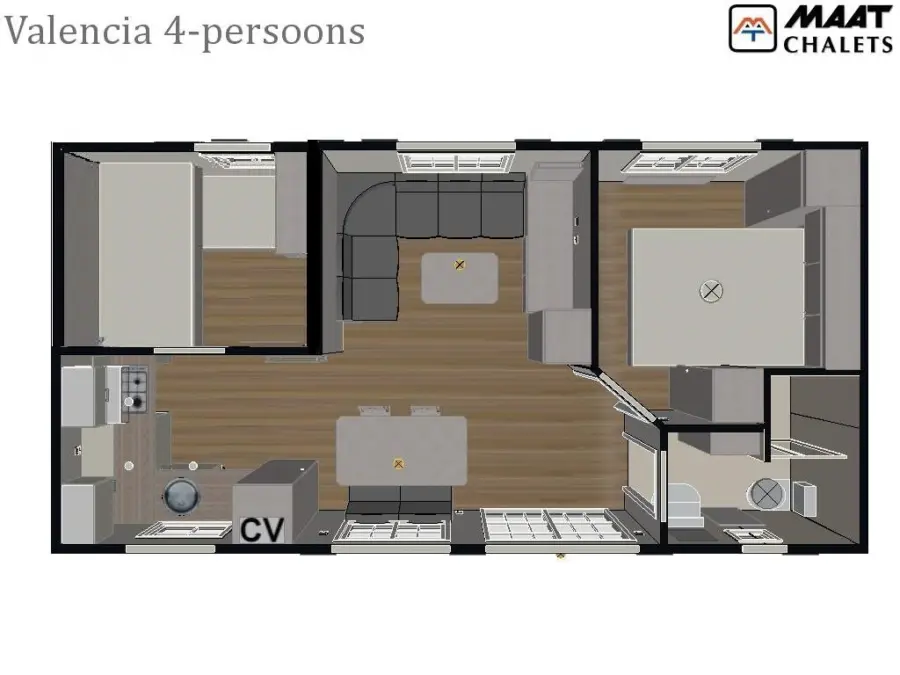 Plattegrond chalet D
