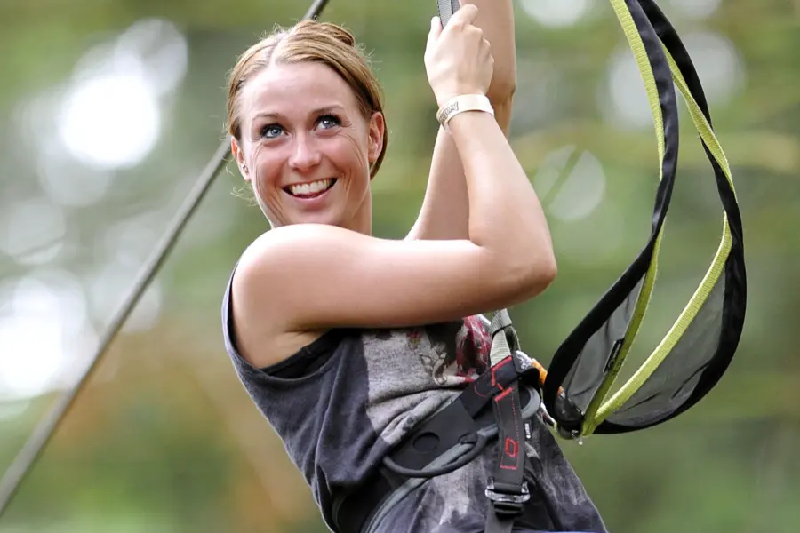 onze klimdame hoog parcours